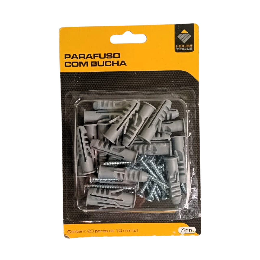 PARAFUSO PHILIPS BUCHA/ANEL Ø10mm 20 PARES CARTELA