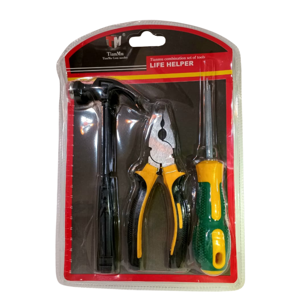 KIT CHAVE + MARTELO + ALICATE