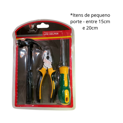 KIT CHAVE + MARTELO + ALICATE