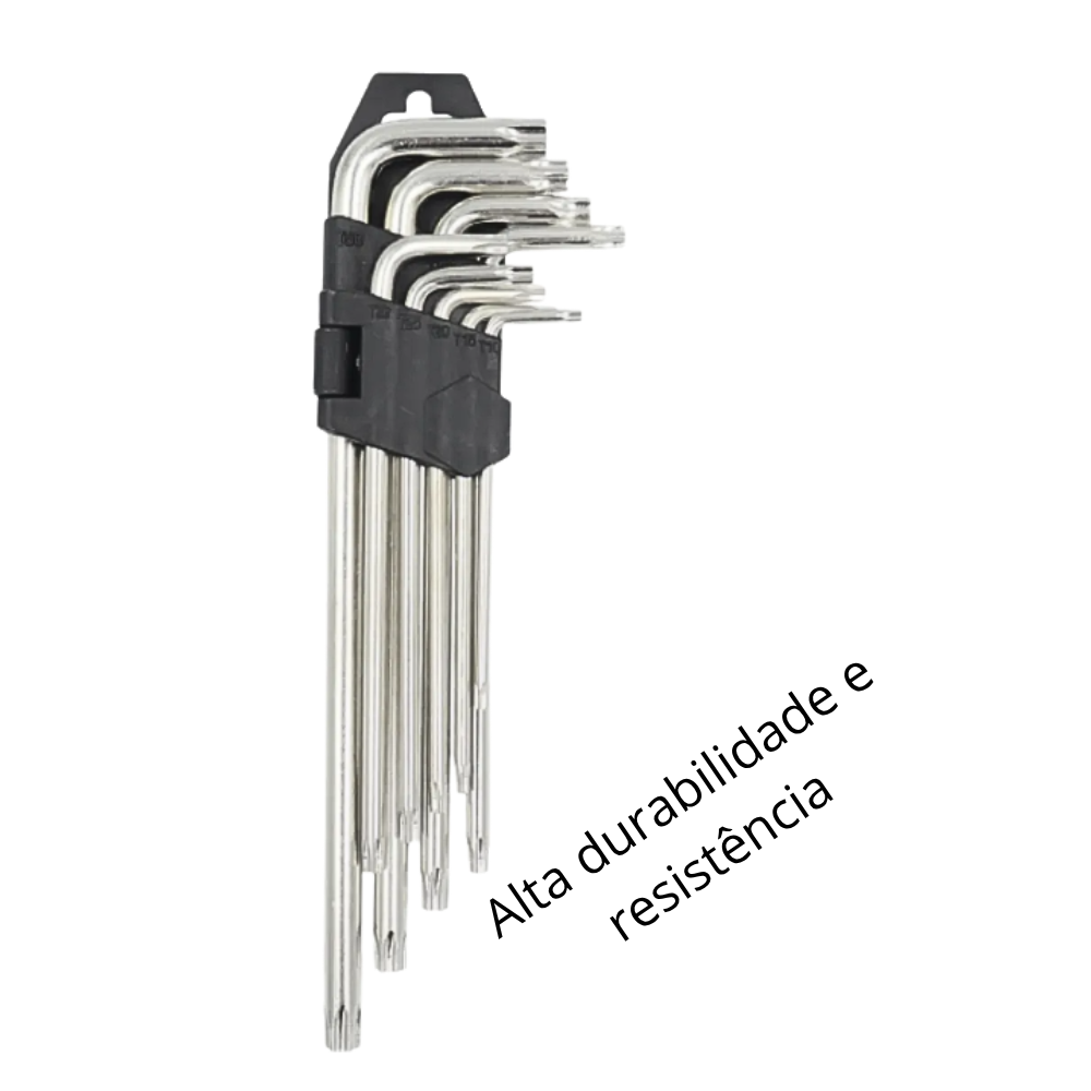 JOGO DE CHAVES TORX 9Peças - T10 A T50