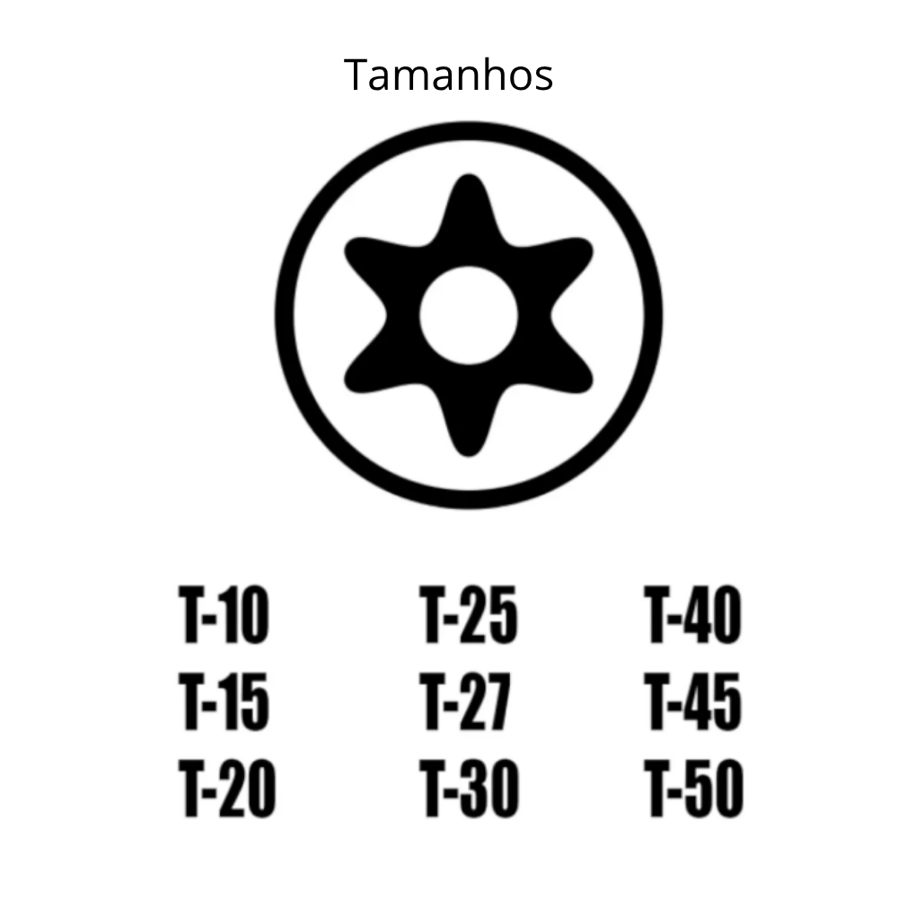 JOGO DE CHAVES TORX 9Peças - T10 A T50